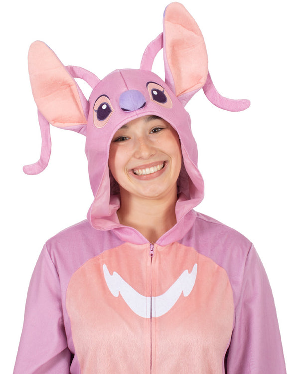 Lilo and Stitch Angel Hooded Onesie Adult Costume