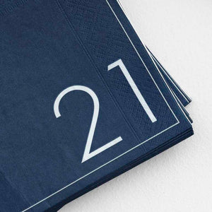 Mix it Up Navy 21st Birthday Milestone Paper Napkins
