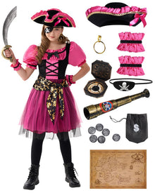 Magenta Pirate Girls Costume