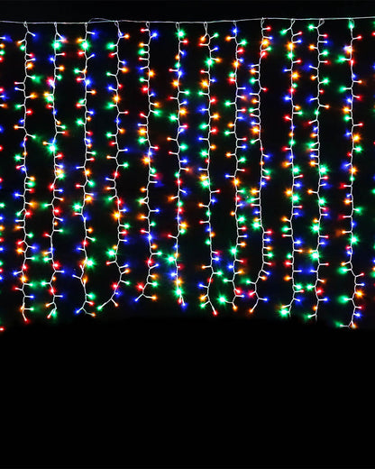 Manic Multicoloured Twinkling Christmas Curtain Lights 3.5m
