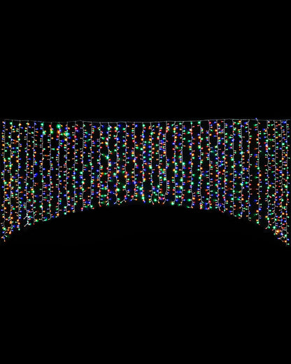 Manic Multicoloured Twinkling Christmas Curtain Lights 3.5m