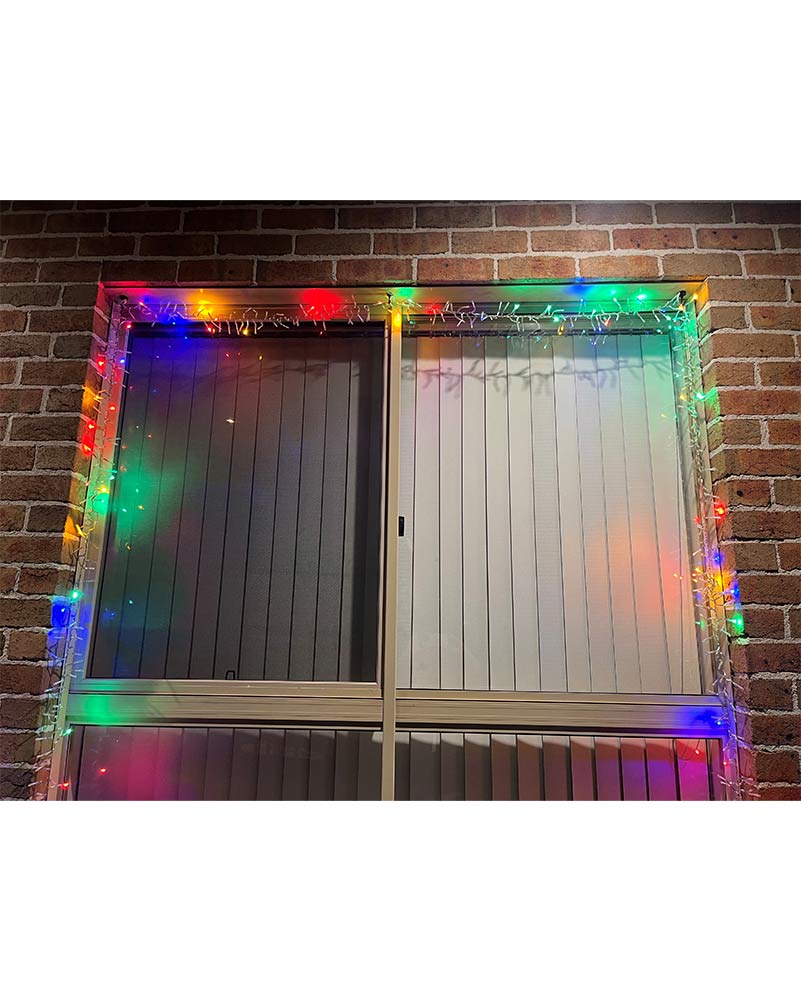 Manic Multicoloured Twinkling Curtain Lights 6m