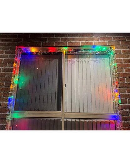 Manic Multicoloured Twinkling Curtain Lights 6m