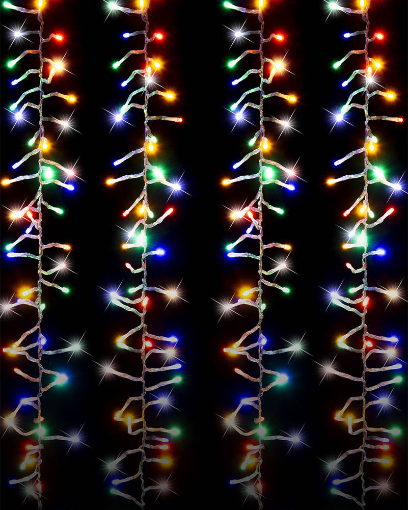 Manic Multicoloured Twinkling Curtain Lights 6m