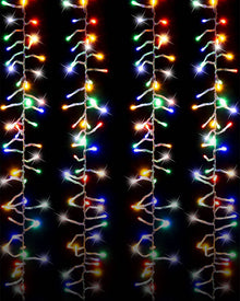 Manic Multicoloured Twinkling Curtain Lights 6m