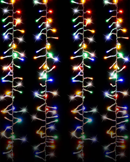 Manic Multicoloured Twinkling Curtain Lights 6m