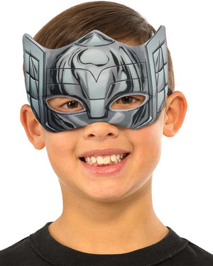 Child wearing a Thor superhero eyemask