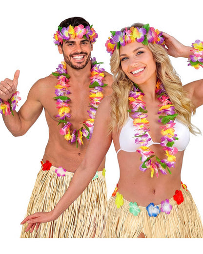 Maui Hawaiian Lei Crown and Bracelet Set