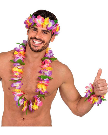 Maui Hawaiian Lei Crown and Bracelet Set