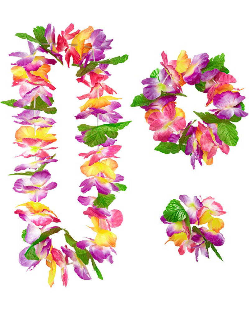 Maui Hawaiian Lei Crown and Bracelet Set