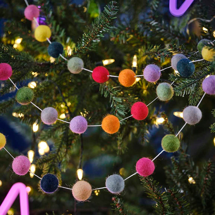 Merry & Bright Felt Beads Christmas Garland 3m