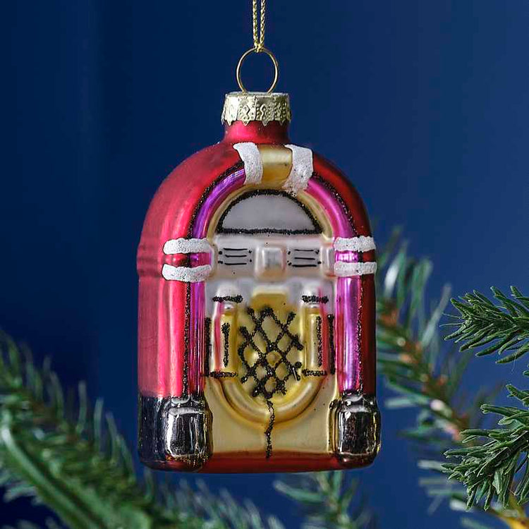 Christmas Merry & Bright Novelty Retro Music Set Hanging Tree Decorations