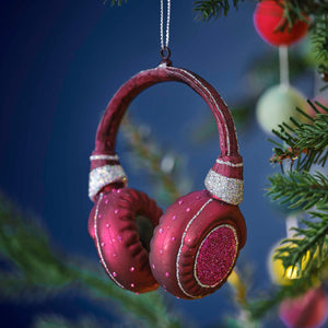 Merry & Bright Christmas Novelty Headphone Hanging Tree Decoration