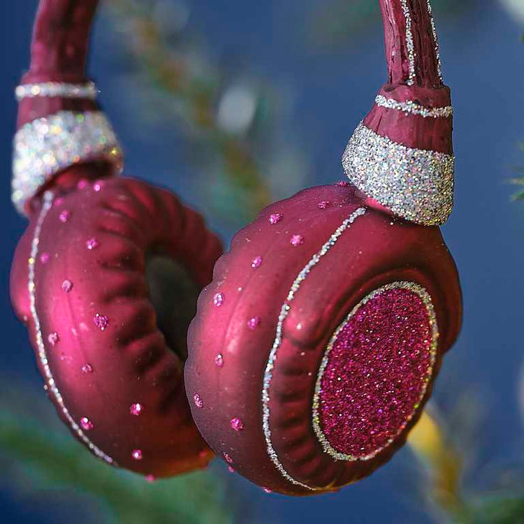 Merry & Bright Christmas Novelty Headphone Hanging Tree Decoration