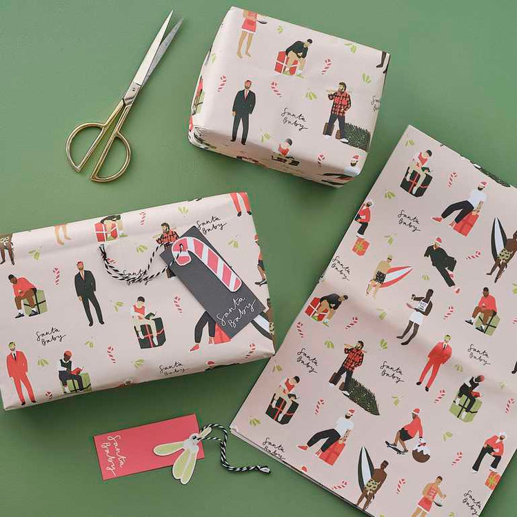 Merry & Bright Christmas Santa Baby Gift Wrapping Paper