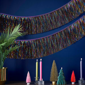 Merry & Bright Tinsel Christmas Garland Decoration