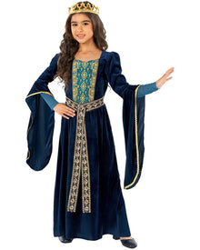 Blue Medieval Princess Girls Costume
