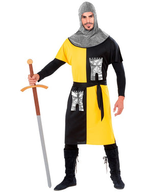 Medieval Yellow Knight Mens Costume