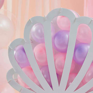 Mermaid Balloon Mosaic Shell Shaped with Balloons Pink & Lilac