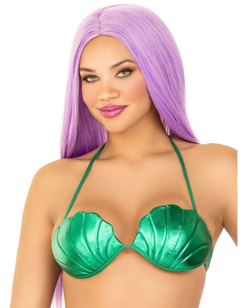 Mermaid Green Shell Bra Top