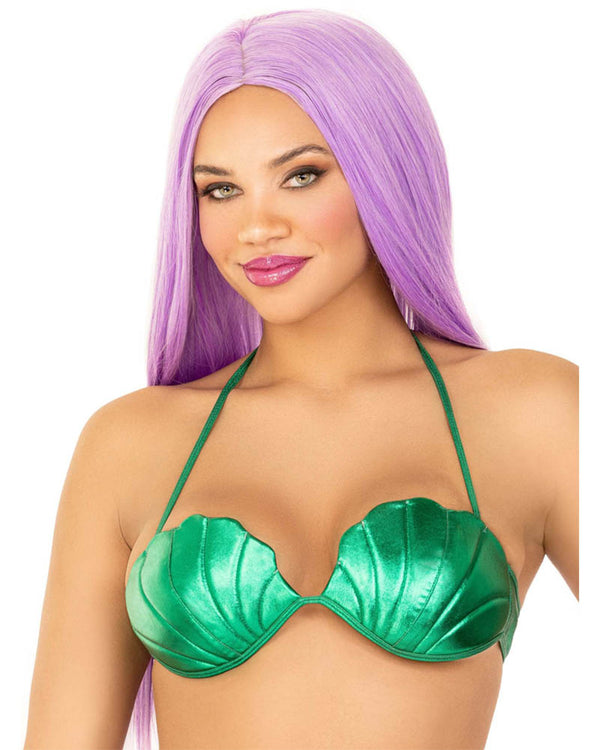 Mermaid Green Shell Bra Top