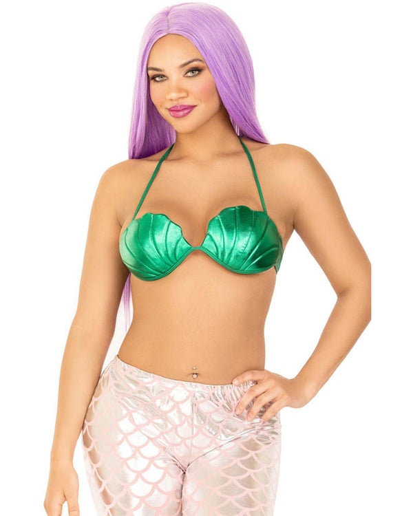 Mermaid Green Shell Bra Top