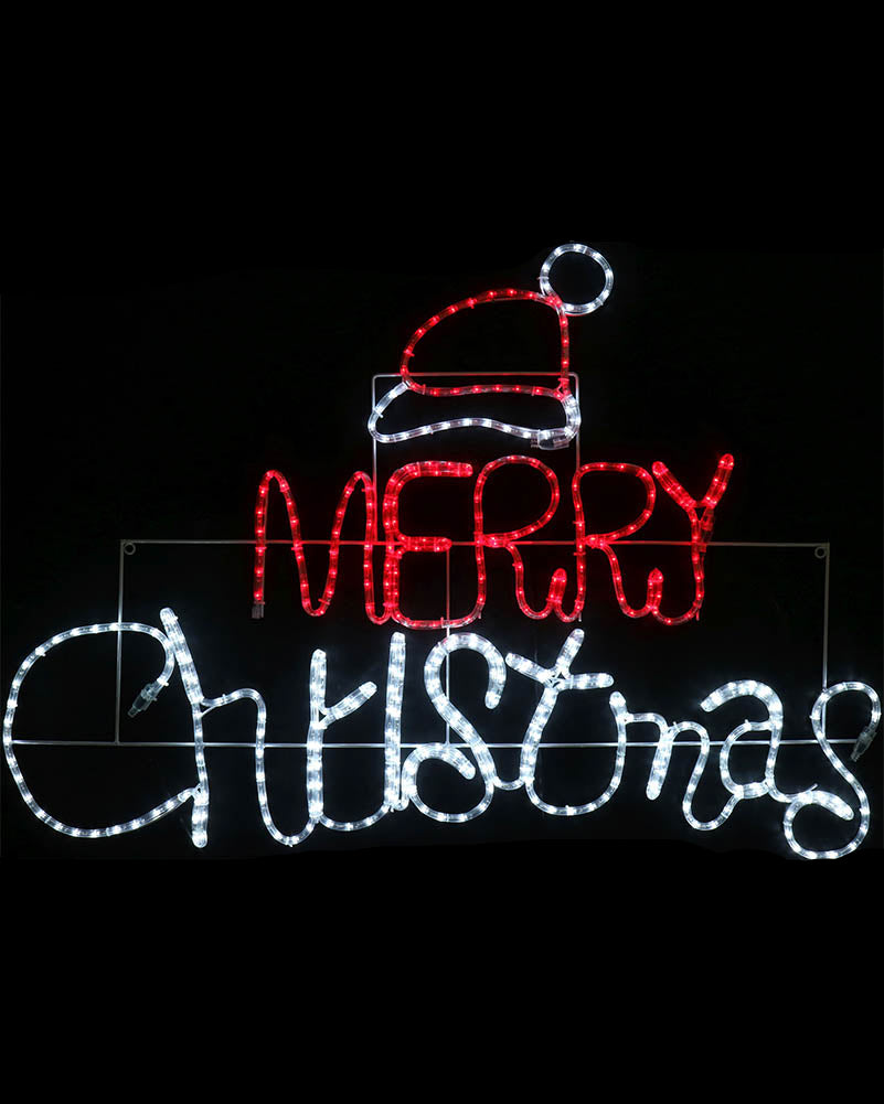 Merry Christmas with Hat Flashing Ropelight 1.2m