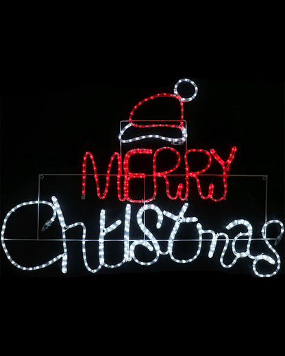 Merry Christmas with Hat Flashing Ropelight 1.2m