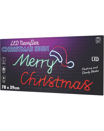 Merry Christmas Hat Neonflex LED Christmas Light 78cm