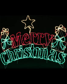 Merry Christmas Sign With Stand Twinkling Ropelight 1.4m