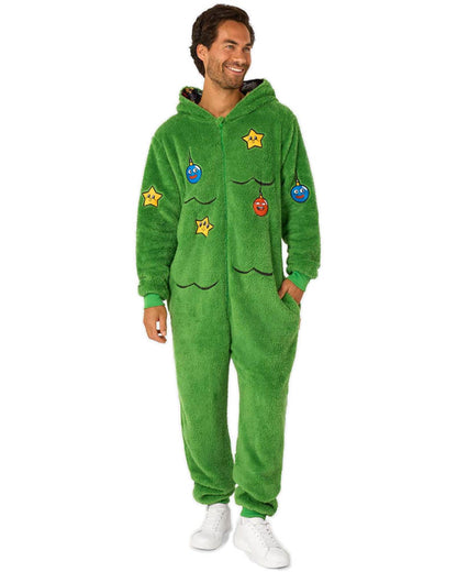 Merry Jinglejoy Christmas Tree Opposuit Adult Onesie