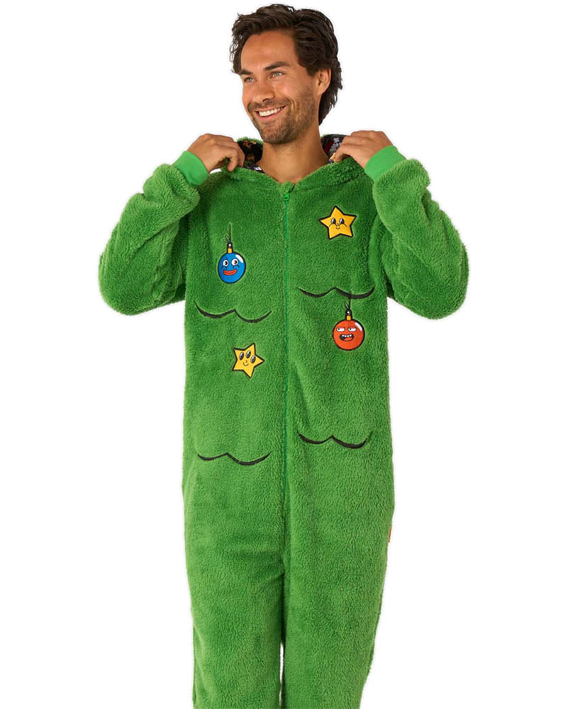 Merry Jinglejoy Christmas Tree Opposuit Adult Onesie