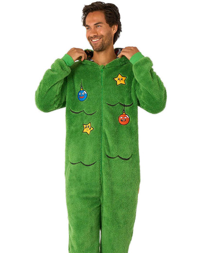 Merry Jinglejoy Christmas Tree Opposuit Adult Onesie