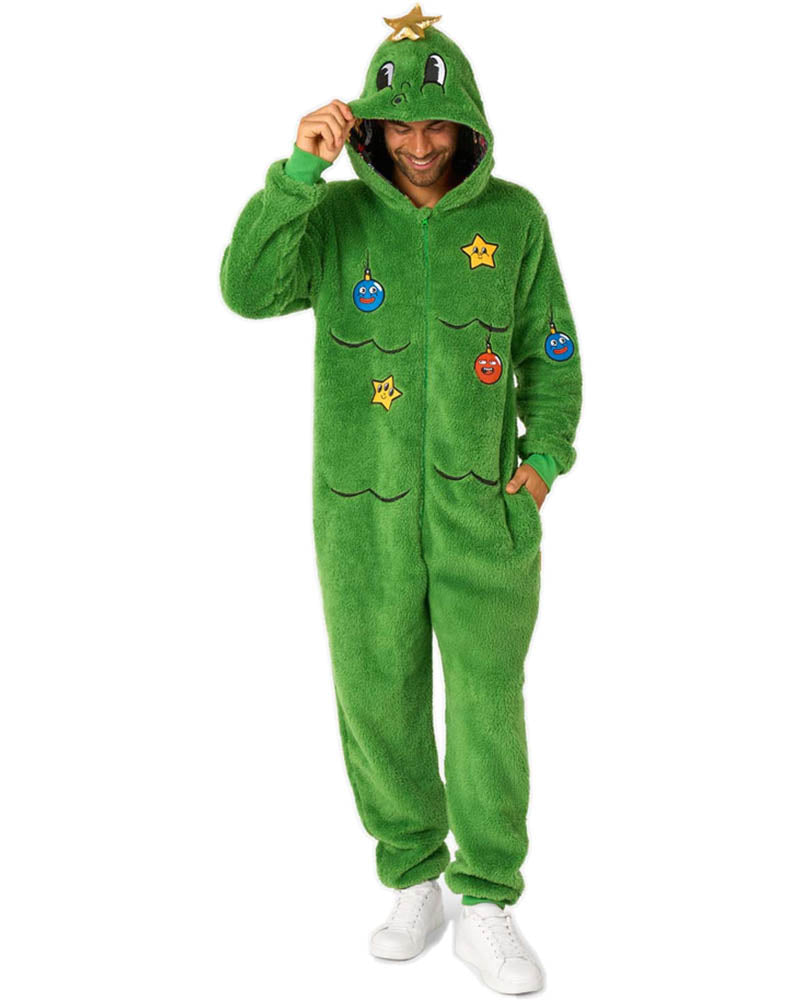 Merry Jinglejoy Christmas Tree Opposuit Adult Onesie