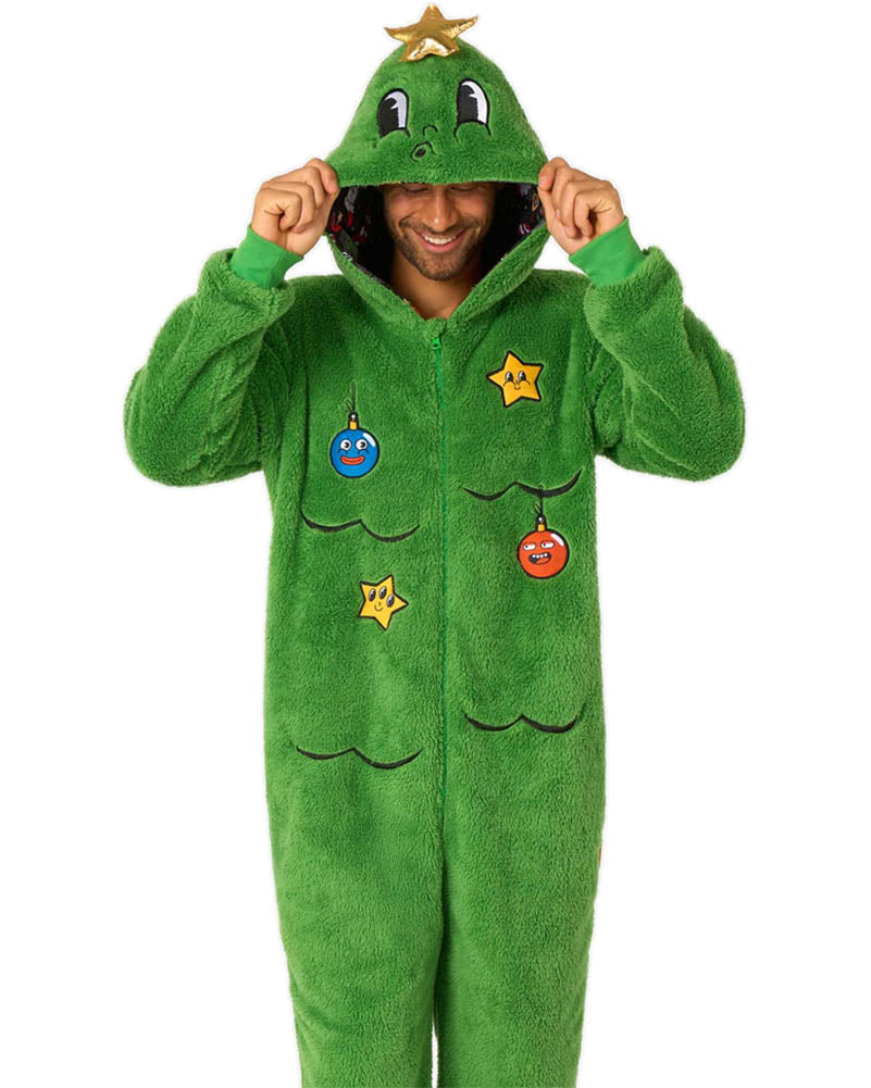 Merry Jinglejoy Christmas Tree Opposuit Adult Onesie