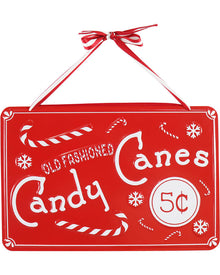 Christmas Metal Candy Cane Sign 35cm