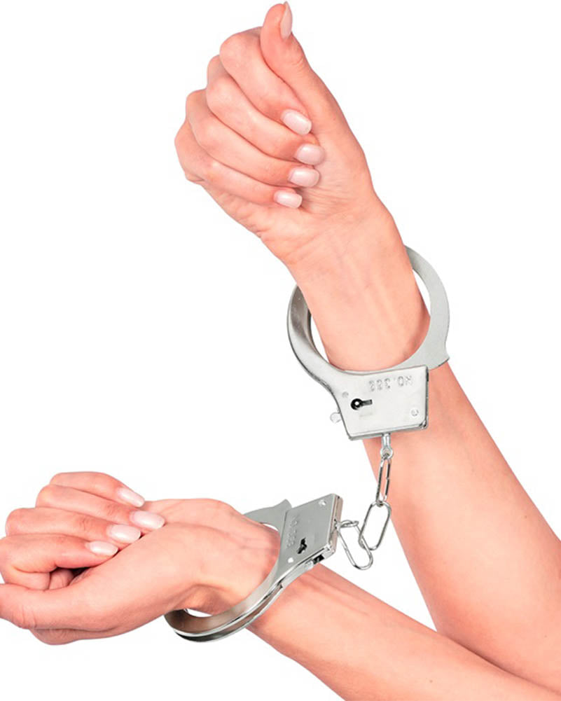 Metal Handcuffs With Keys Prop