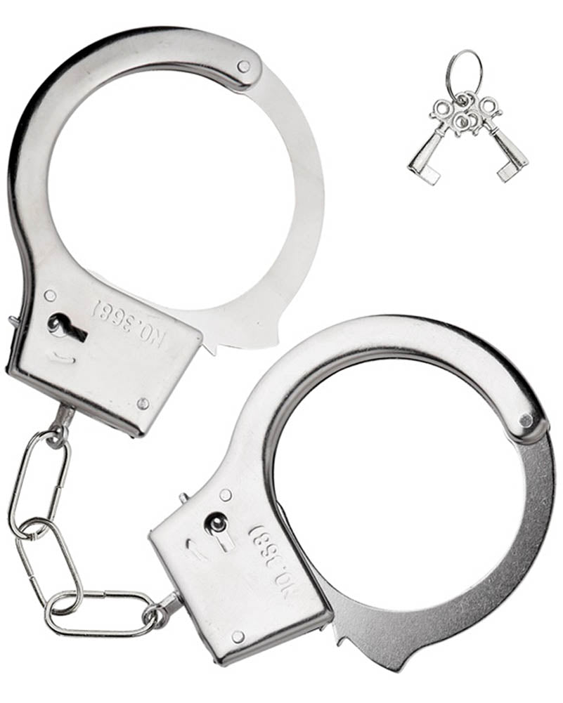 Metal Handcuffs With Keys Prop