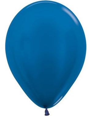 Metallic Blue 30cm Latex Balloons Pack of 50