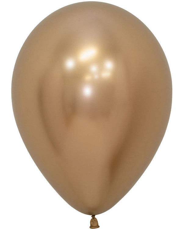 Metallic Reflex Gold 30cm Latex Balloons Pack of 100