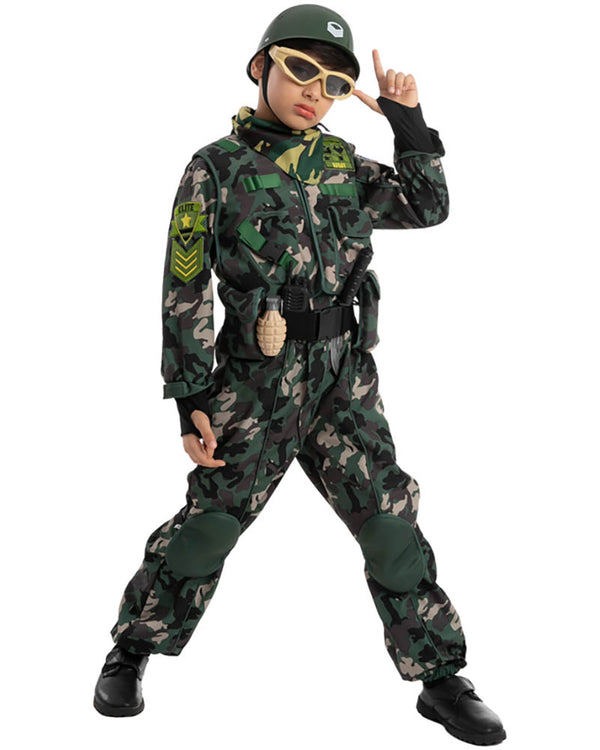 Military Deluxe Complete Kids Costume