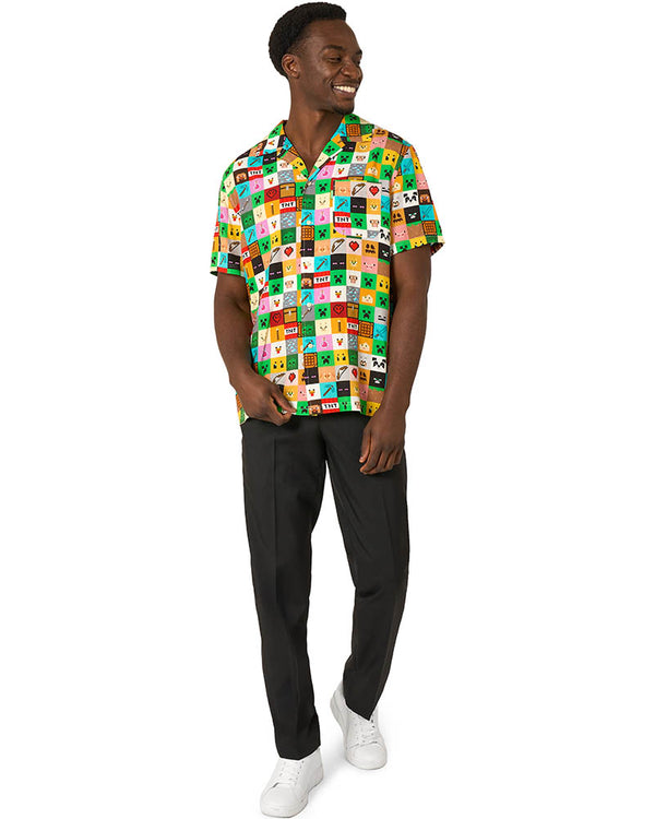 Minecraft Pixel Perfect Mens Opposuit Summer Shirt