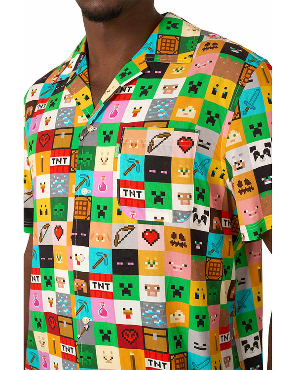 Minecraft Pixel Perfect Mens Opposuit Summer Shirt
