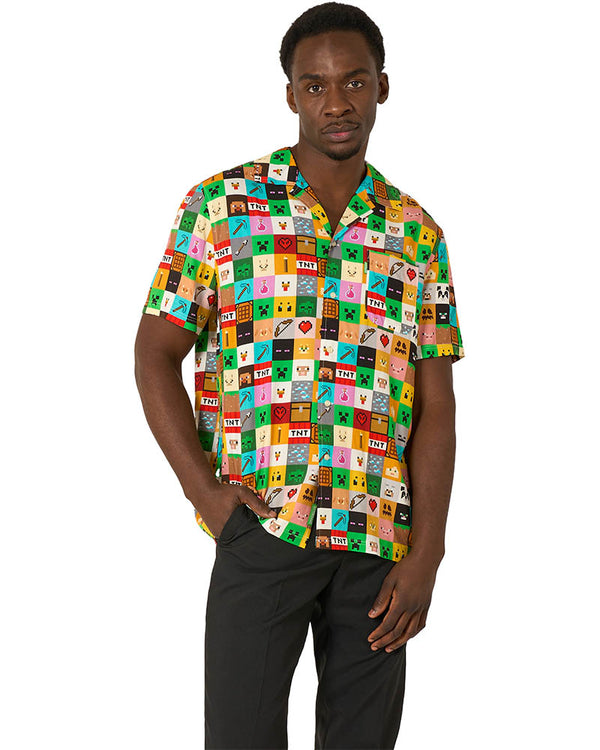 Minecraft Pixel Perfect Mens Opposuit Summer Shirt