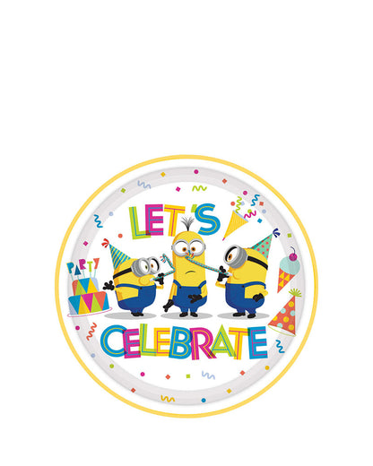 Minions 17cm Round Paper Plates Pack of 8