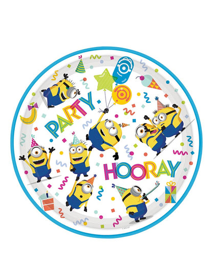 Minions 23cm Round Paper Plates Pack of 8