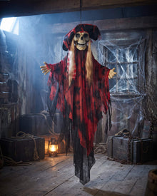 Miss Ghost Pirate Animated Hanging Halloween Decoration 1.6m