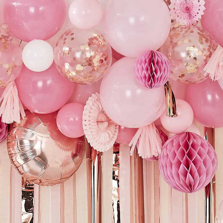 Mix It Up Blush and Peach Balloon and Fan Garland