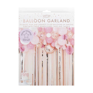 Mix It Up Blush and Peach Balloon and Fan Garland