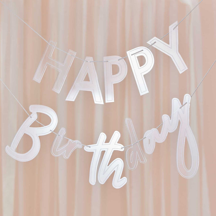 Mix It Up Bunting Happy Birthday Clear & White print Acrylic Pack of 3